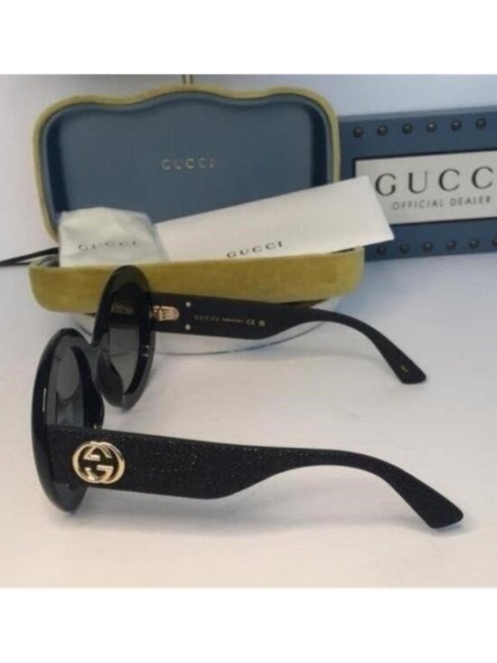 Authentic New Gucci Black GG0101S Round Gradient Sunglasses